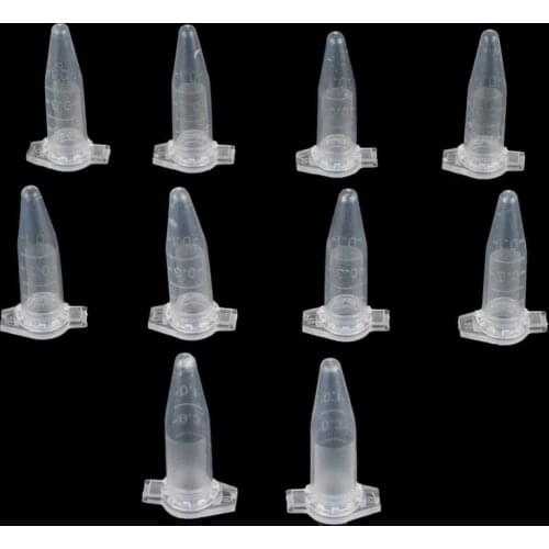 100 Pcs 0.5ml Clear PP Plastic Test Tube Centrifuge Vial Snap Cap Container Laboratory Sample Specimen School Stationery