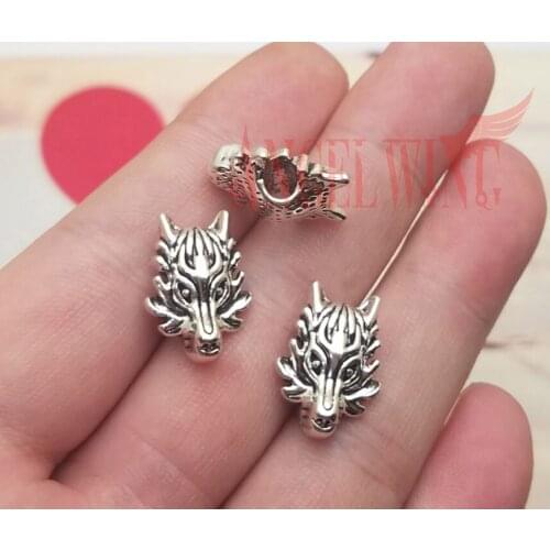 12pcs/lot--18x13x7mm,hole--4mm, Antique silver plated dragon head big hole charms,DIY supplies, Jewelry accessories
