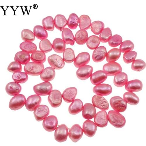 8-9mm Natural Cultured Baroque Freshwater Pearl Beads Top Drilled Pink Pearl Beads For Jewelry Making DIY Bracelet Necklace