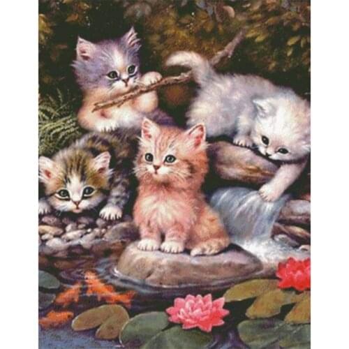 5D DIY Diamond Painting Animal Cat Landscape Square/Round Diamond Wall Embroidery Craft Cross Stitch Home Decoration Gift WG2160