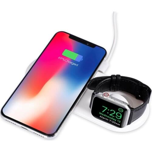 New two-in-one mobile phone and watch wireless charger for iphone iWatch Samsung Huawei wireless charging stand QI stand