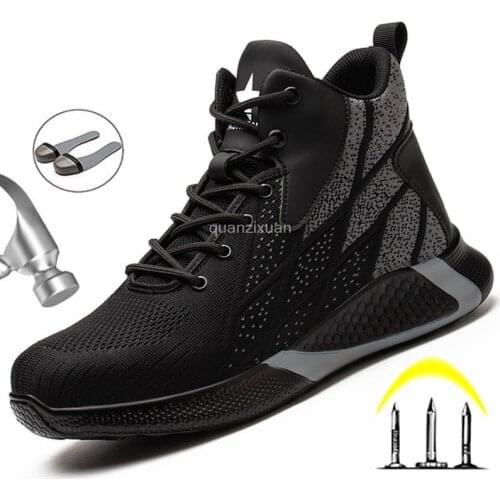 Mens Shoes Safety Boots Protective Shoes For Men Working Boots For Men Steel Toe Cap Shoes Anti-Smashing Boots Fashion Sneakers