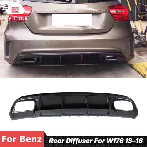 AMG Style Carbon Fiber Rear Bumper Lip Chin Diffuser For Mercedes Benz W176 A45 A250 A200 A260 Sport Car Body Kit Tuning 13-18