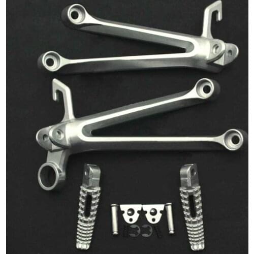 For 2005 2006 Suzuki GSX-R 1000 GSXR1000 K5 05 06 Rear Passenger Foot Rest Pegs Pedals Bracket Kit Motorcycle Accessories Silver