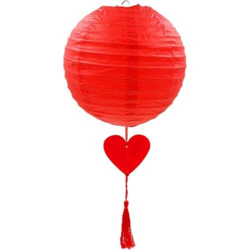 Chinese Paper Lanterns Birthday Wedding Party decor gift craft DIY Heart-shaped pendant hanging lanterns ball party supplies