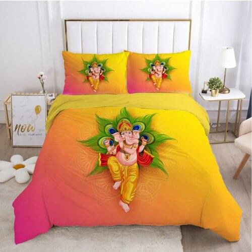 3D Bedding set Orange Duvet cover set Quilt covers Comforter case Pillowcase King Queen Full Twin Size Indian Lord Bed Linen