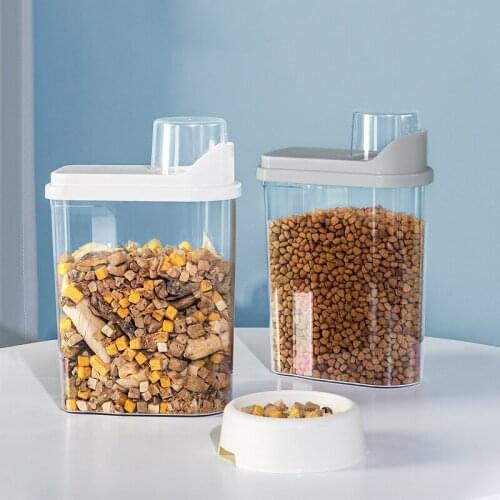 Pet Dog Food Box Sealed Storage Bucket Cat Food Box Moisture-proof Rice Barrel Miscellaneous Grain Pet Food Barrel Measuring Cup