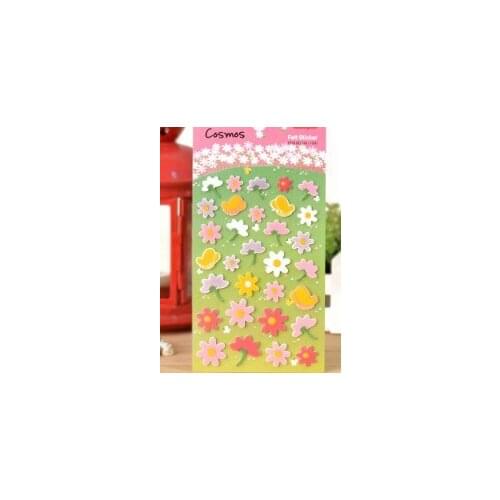Pretty Blooming Colorful Flowers Printed Felt Sticker DIY Nonwoven Felt Fabric