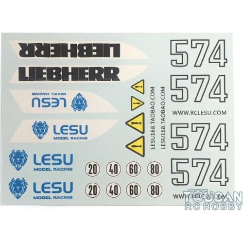 LESU 1/15 RC Decal Sticker for Hydraulic Wheel Loader Truck Model TH17183-SMT5
