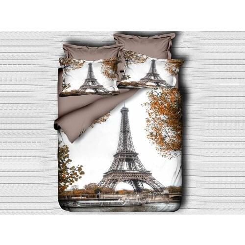 Best Class Digital Printed 3d Single Personality Duvet cover set Eiffel