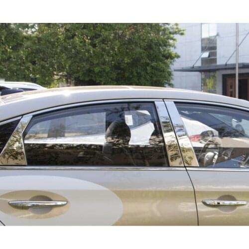 Stainless steel car window trims for hyundai sonata 2015 2016 2017 2018