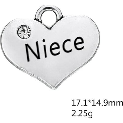 Niece Family Charm Pendants Jewelry Making Finding DIY Bracelet Necklace Earring Accessories Handmade Tools 3pcs
