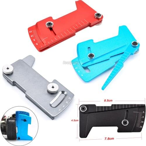 Adjustable Ruler Adjusting RC Car Height and Wheel Rim Camber 15 degrees Hobby Tools CNC For 1/8 1/10 Tamiya HSP HPI