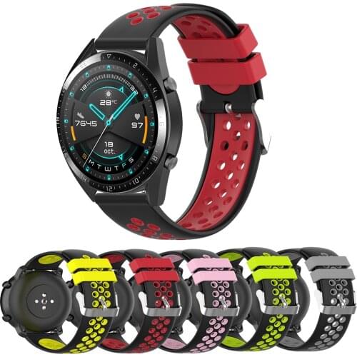 Silicone 22MM Wristbands For Samsung Galaxy Watch 46mm Gear S3 Classic/Frontier Galaxy Watch 3 45mm Bracelet For Huawei GT Strap