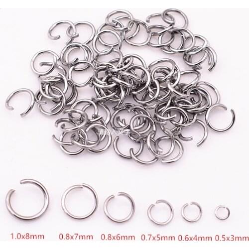 200pcs 3/4/5/6/7/8/10mm Stainless Steel Connection Ring Open Ring For Making Jewelry DIY Handmade Jewelry Accessories
