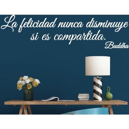 Kililaya Vinyl DIY Wall Stickers Decals Spanish Motivational Buddha Quotes WallPaper Living Room Home Decoration Posters
