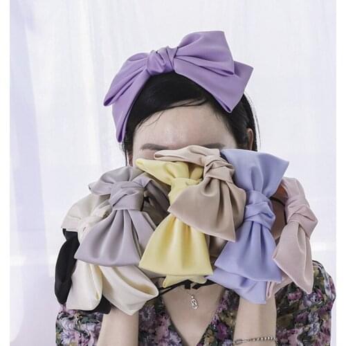 Big Satin Bow Hairband for Women Hair Accessories Fashion Party Wedding Hairband Headdress Girls Hair Bow Headband