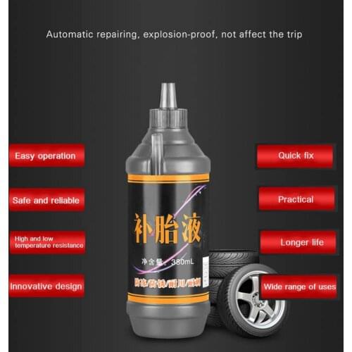 380ml Vacuum Tire Inner Tube Repair Glue Antifreezing Rust-Proof Car Motorcycle Bike Universal Tire Sealant Repair Fluid