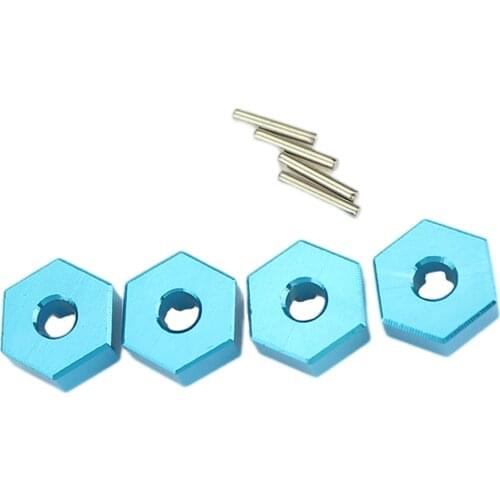 4PCS Metal 12mm Wheel Hex Hubs Mount Adapter with 4pcs Pins for 1/14 RC Car Buggy WLtoys 144001 124018 124019 Parts