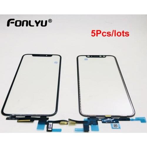 5pcs Ori Quality LCD Display Touch Screen Front Outer Glass Panel with Flex Cable For iPhone X XS 11 pro Max Replacement Parts