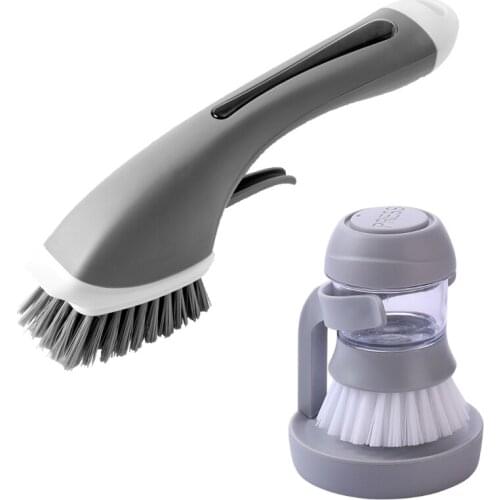 Automatic liquid adding brush multi-functional kitchen dishwashing, pot washing, detergent, soap liquid, hearth cleaning brush