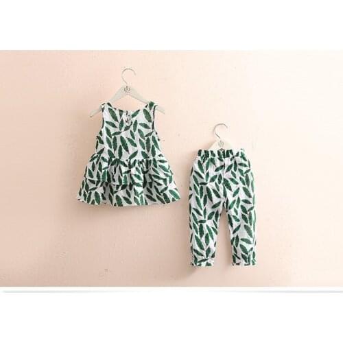 Free shipping 2021 Girls Clothing Set Summer Baby Girls Clothes sets girl Tops+pant girls pants suit