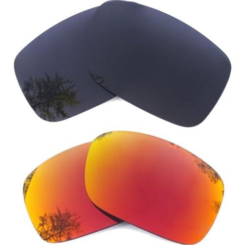 Black & Orange Red Mirrored Polarized Replacement Lenses for X Squared Frame 100% UVA & UVB