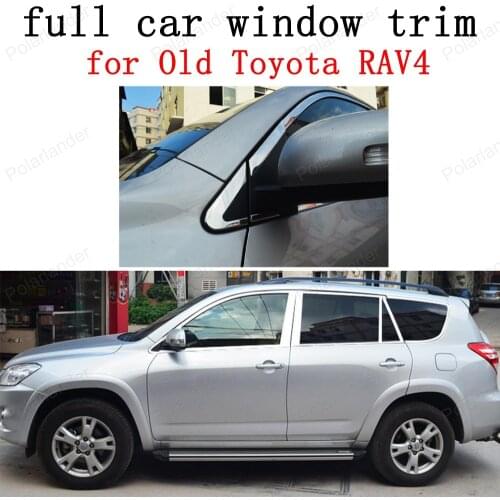 Full Window Trim Decoration Strips Stainless Steel Car Exterior Accessories for T-oyota RAV4 09-13