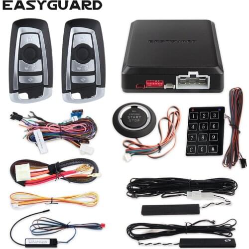 EASYGUARD PKE alarm car system with remote auto start passive keyless entry push button start touch entry car alarm remote