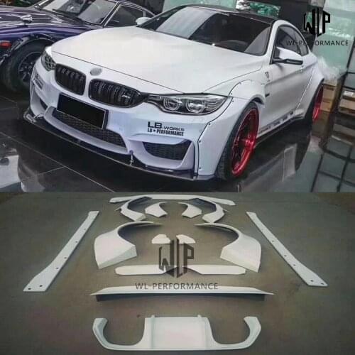 F82 M4 FRP Unpainted Wide Body For BMW 4 Series F82 LB Style Car Body Kit 2014-2017