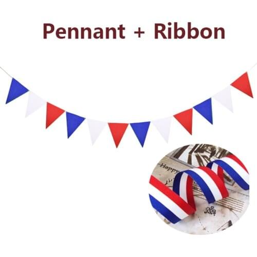 Red White Blue France Pennant bunting Banner Wedding/Valentines day/birthday party Flags Hang DIY Garland Decoration Supplies