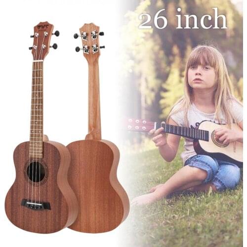 Mahogany Wood 26 Inch 18 Fret Tenor Ukulele Acoustic Cutaway Guitar Mahogany Wood Ukelele Hawaii 4 String Guitar