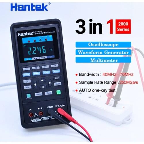 Hantek Oscilloscope automotive+multimeter +Waveform Generator 3 in 1 oscilloscope handheld USB 2 Channels 40mhz 70mhz tools