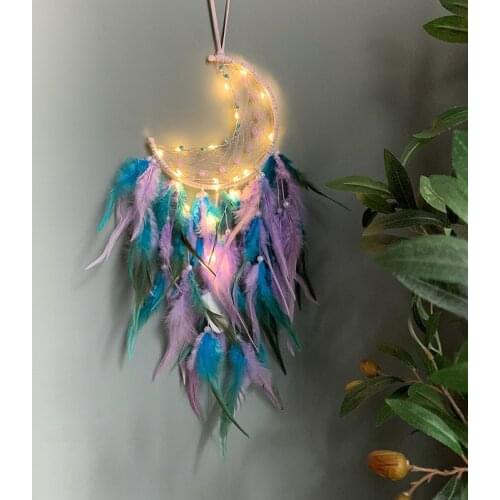 Innovative Dream Catchers Handmade Pendant Ornaments Night Dreamcatcher Wall Hanging Wind Chimes For Home Room Decor With Light