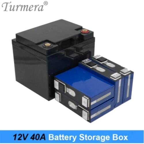 Turmera 12V Battery Storage Box for 3.2V Lifepo4 Battery Use Can Build 100Ah to 40Ah for Solar System Uninterrupted Power Supply