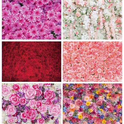 Laeacco Spring Rose Blossom Flowers Wedding Photo Wall Party Stage Decor Seamless Pattern Photo Background Photographic Backdrop