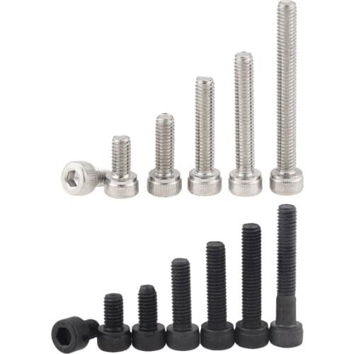 M1.4-M12 M2 M2.5 M3 M4 M5 M6 M8 M10xL DIN912 Stainless Steel Hex Allen Socket Cap Head Screw OR Black Grade 12.9 Metric Screws
