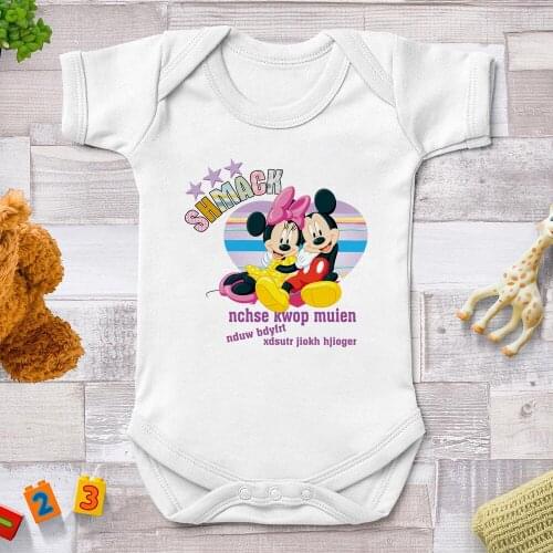 Mickey Mouse Minnie mouse Printed Fashion Baby Rompers Newborn Short Sleeve Jumpsuits Harajuku Baby Girls Boys Bodysuits0-24M