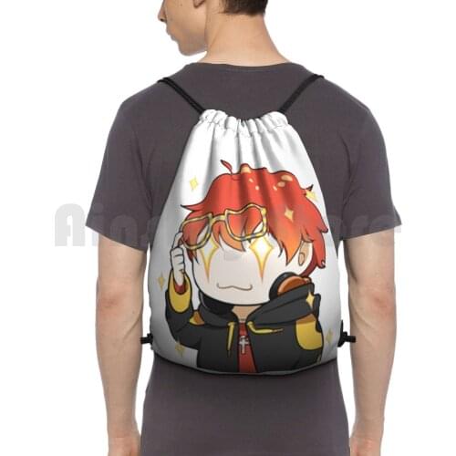 Mystic Messenger : Sparkly 707 Backpack Drawstring Bag Riding Climbing Gym Bag Mystic Messenger Mysmes 707 Seven Otome
