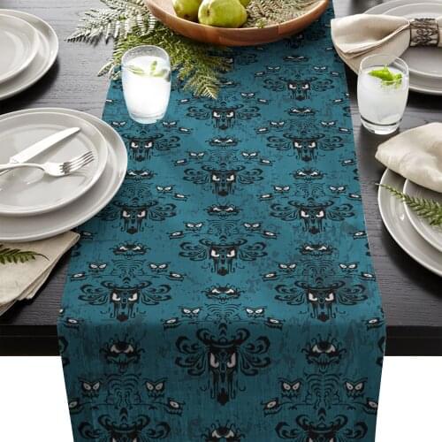 Halloween Haunted Mansion Table Runner Table Flag Home Party Decorative Tablecloth Table Runners