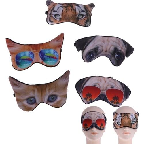 NEW Cute 3D Animal Printing Sleeping Eye Mask Blindfold Relax Sleep Travel Covers Eye-shade Sleeping Tools Eyepatch Fashion