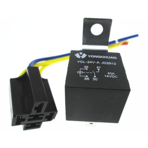 NEW AUTO car 24V relay JD2912 waterproof spdt relay base 24V 24VDC DC24V 40A 4PIN