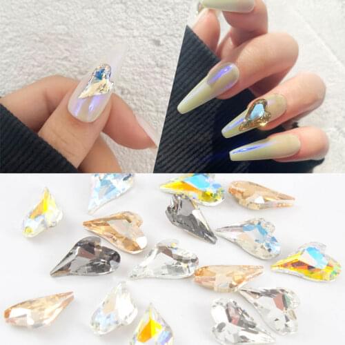 New 30/100pcs nail art heart diamond 10x15mm jewelry pointed bottom shaped gems big Peach Heart Shap Diamond nail Decoration