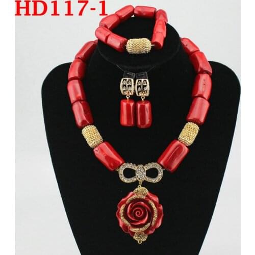 New African Coral Beads Jewelry Set for Nigerian Wedding Original Coral and Gold Chunky Bridal Jewelry Set Gift for Women