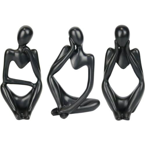 Craft Thinker Sculpture Modern Hollow Figurine Decorative Character Statue