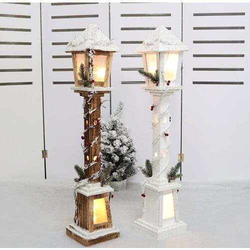 Christmas decorations wooden luminous street lights large ornaments hotel shopping mall layout country decor navidad