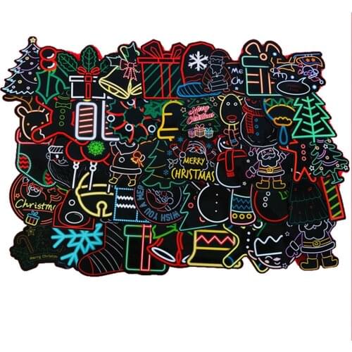 10/30/50PCS Cartoon Neon Christmas Diary Waterproof Graffiti Suitcase Skateboard Guitar Toy Decoration Sticker Wholesale