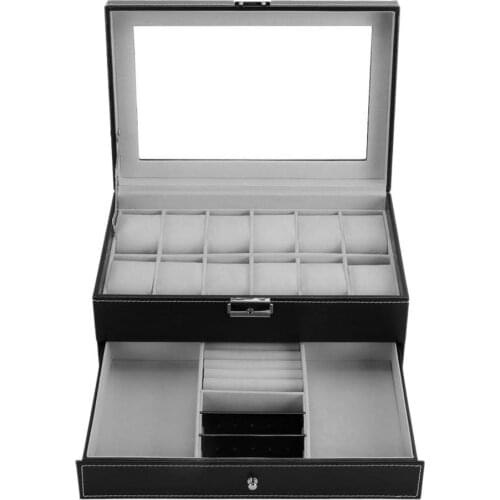 Casket Wood Watch Box Double 2 Layers Suede Inside Paint Outside Jewelry Storage Watch Display Slot Case Container Organizer