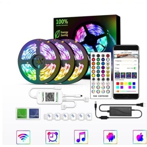 5M 10M LED Light Strips WIFI Controller Flexible RGB 5050 Decoration Back Light Lamp Night light Luminous String Lamp