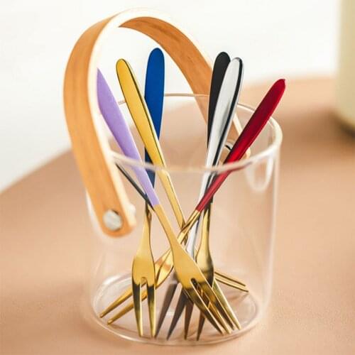 5 Pcs Fruit Stainless-Steel Forks Dessert Salad Cake Forks Beautiful Colorful Party Snail Fork Restaurant Tool 5 Inch